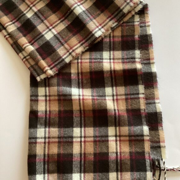 Brown Shawl Wrap Blanket With Fringe Traditional Scarf Neutral Tone Warm Winter - Picture 2 of 4